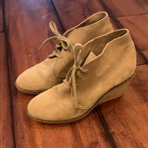 J Crew Beige Suede Bootie/ Ankle Boot